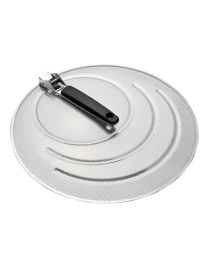 Splatter Screen with Folding Handle in Silver