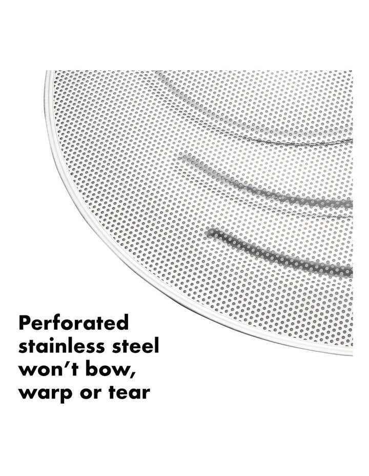 Splatter Screen with Folding Handle in Silver