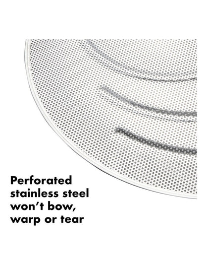 Splatter Screen with Folding Handle in Silver