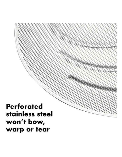 Splatter Screen with Folding Handle in Silver