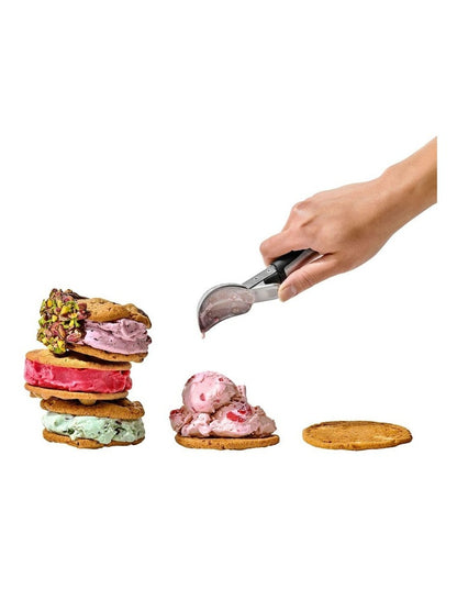 Steel Lever Ice Cream Scoop in Silver