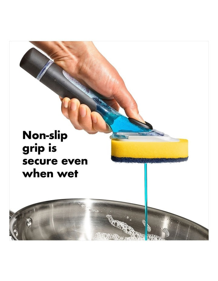 Soap Dispensing Dish Scrub in Black