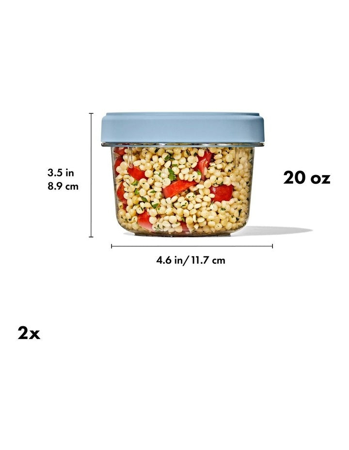 Twist & Stack Container 592ml  2 Pack in Blue