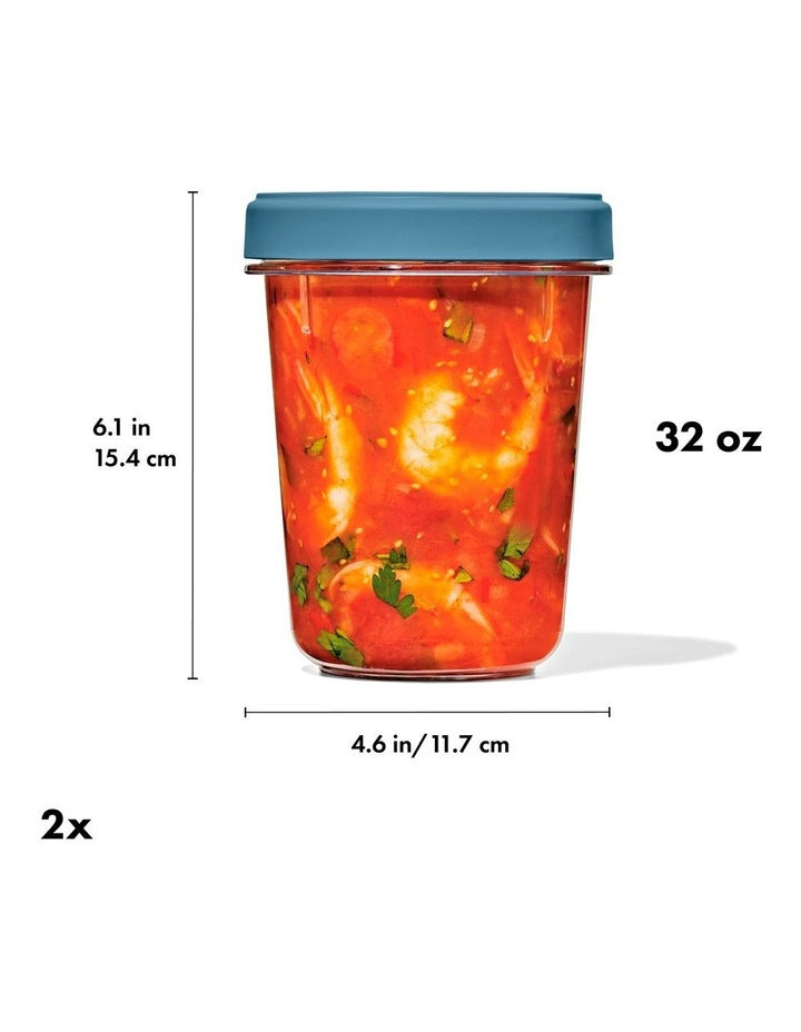 Twist & Stack Container 946ml 2 Pack in Blue