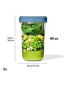 Twist & Stack Container 1.2L  2 Pack in Blue