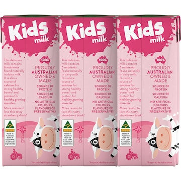 Australia's Own Kid's Milk Strawberry Poppers 200mL x 6 pack
