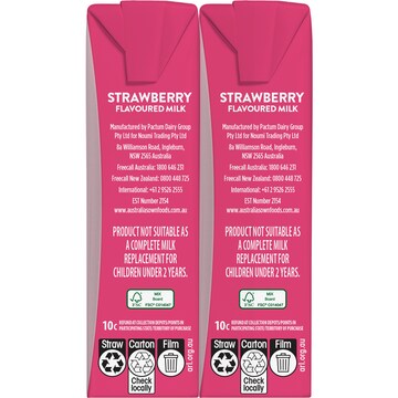 Australia's Own Kid's Milk Strawberry Poppers 200mL x 6 pack