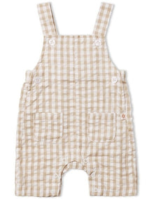 Endless Summer Nutmeg Gingham Overall in Cream