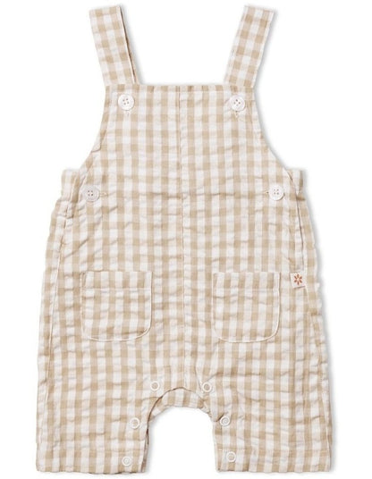 Endless Summer Nutmeg Gingham Overall in Cream