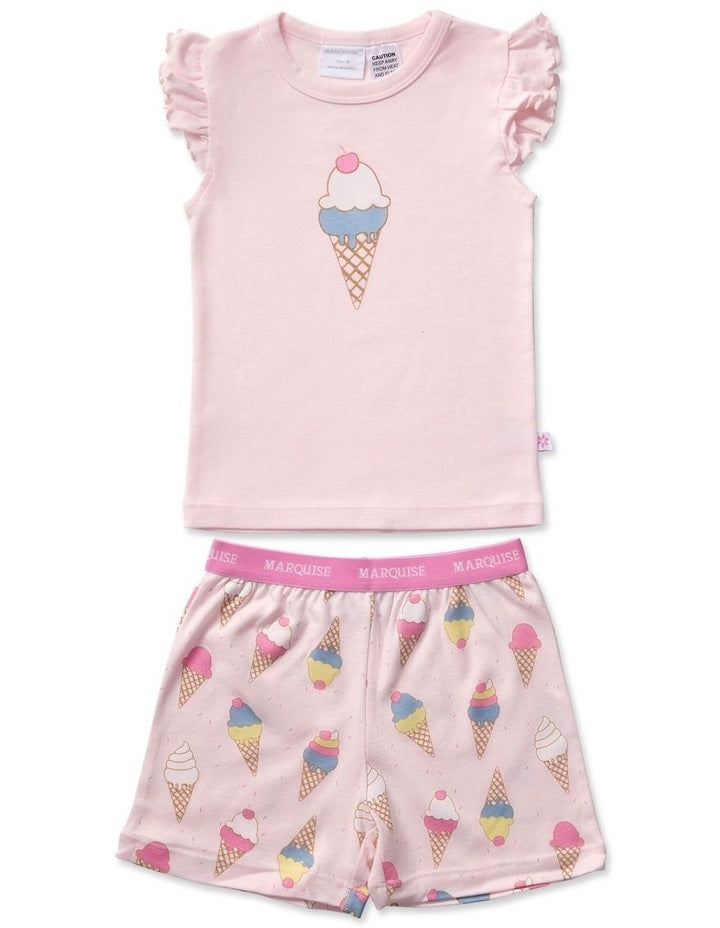 Frill Sleeve Pyjamas in Pink