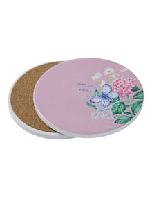 Botanica Ceramic Round Coaster 10cm in Pink