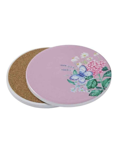 Botanica Ceramic Round Coaster 10cm in Pink