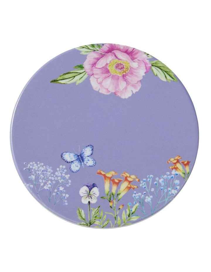 Botanica Ceramic Round Coaster 10cm in Purple