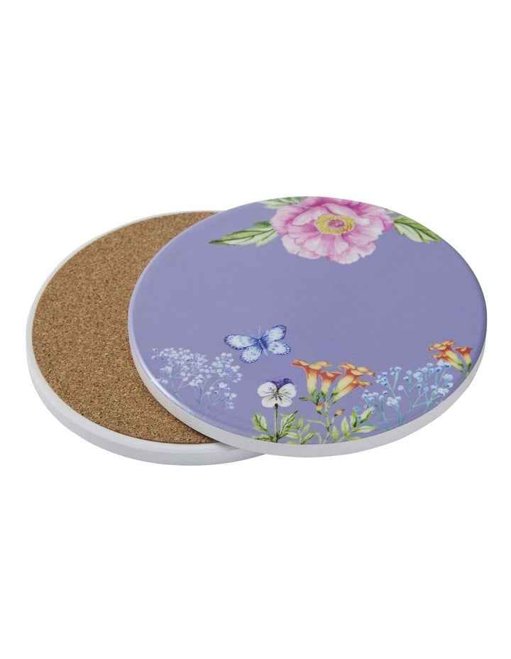 Botanica Ceramic Round Coaster 10cm in Purple