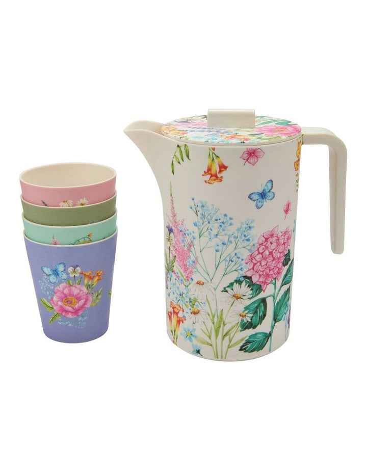 Botanica Melamine Jug And Tumbler Set Of 5 in Multi