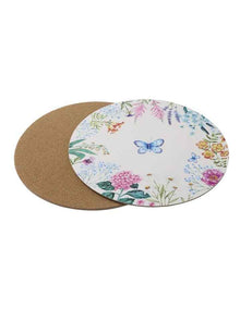 Botanica Round Cork Back Placemat 32cm Set of 4 Gift Boxed in Multi