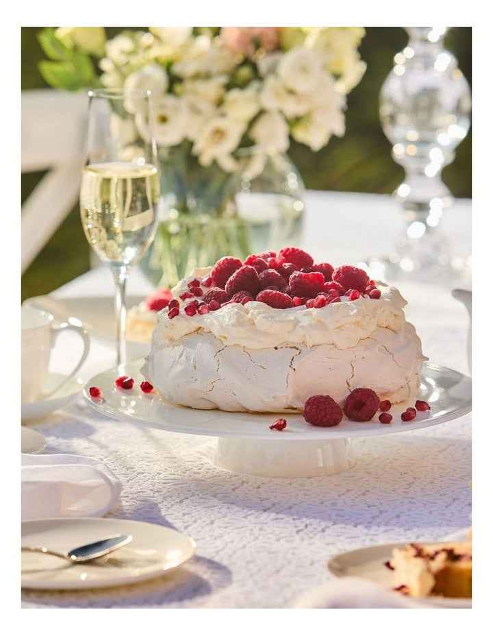 Cashmere Footed Cake Stand 28.5x5.5cm in White