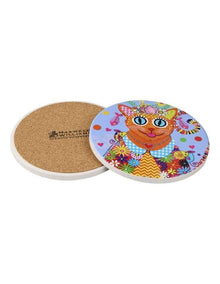 Donna Sharam Kaleidoscope Ceramic Round Coaster 10cm in Blue