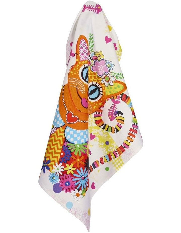 Donna Sharam Kaleidoscope Tea Towel Ginger 50x70cm in Multi