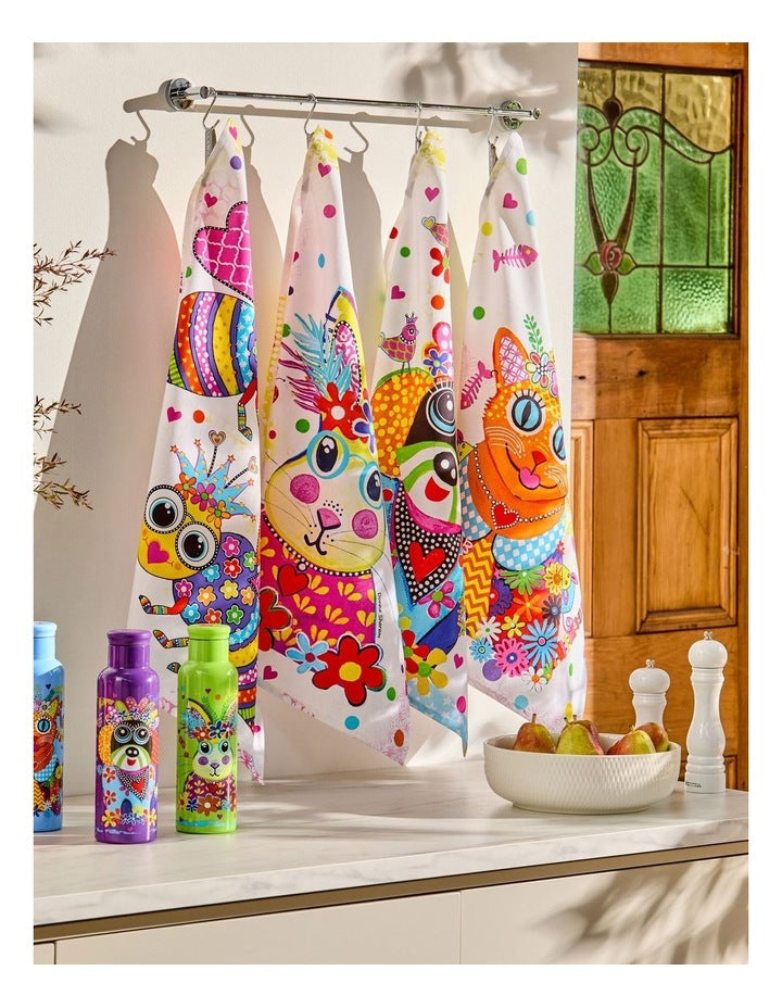 Donna Sharam Kaleidoscope Tea Towel Ginger 50x70cm in Multi