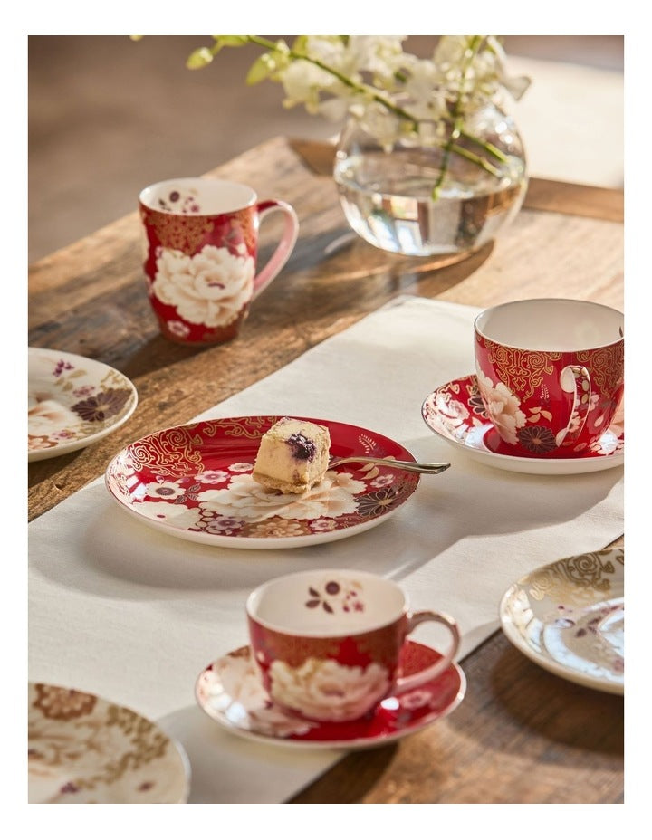 Kimono Breakfast Cup & Saucer 480ml in Red