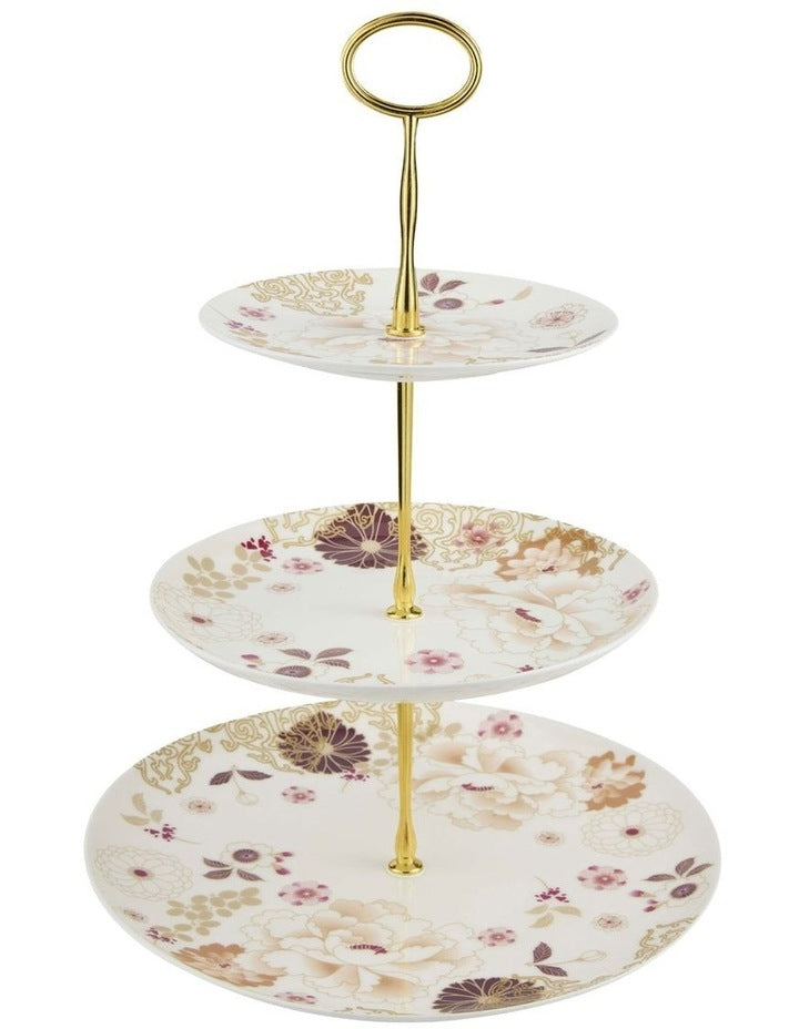 Kimono 3 Tiered Cake Stand in White