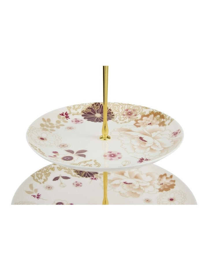 Kimono 3 Tiered Cake Stand in White