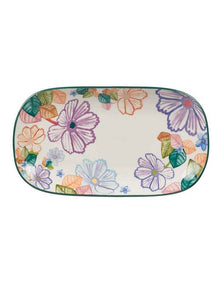 Poppy Love Oblong Platter 33x18cm Gift Boxed in White