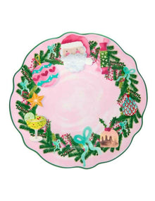 Tis The Season Scallop Rim Plate 20cm Gift Boxed in Pink