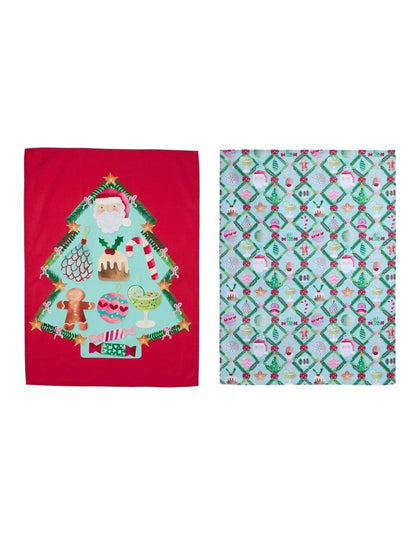 Tis The Season Tea Towel Set of 2 50x70cm in Multi