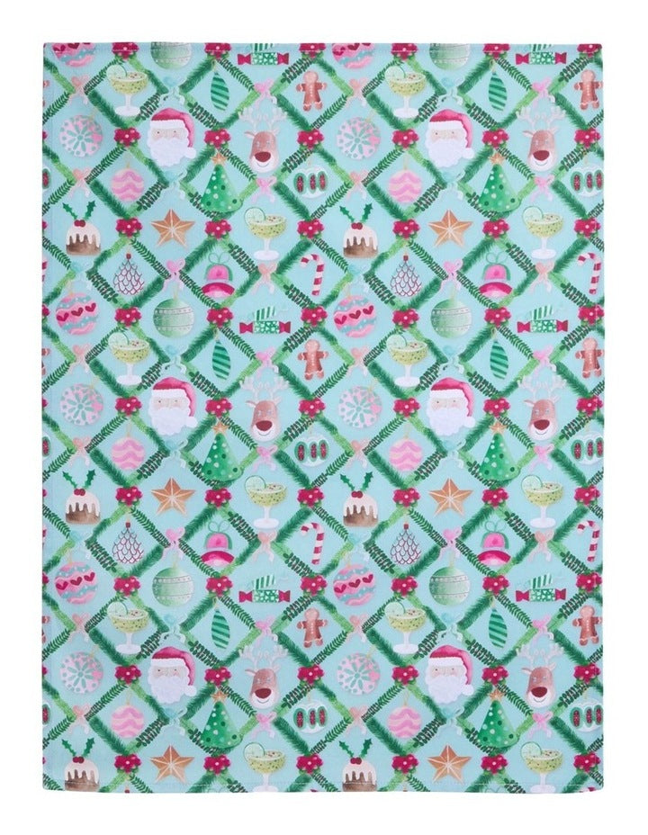 Tis The Season Tea Towel Set of 2 50x70cm in Multi