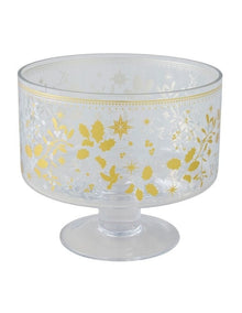 Christmas Footed Trifle Bowl 20cm Gift Boxed in White