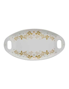 Christmas Handled Oval Platter 52.5x28cm in White