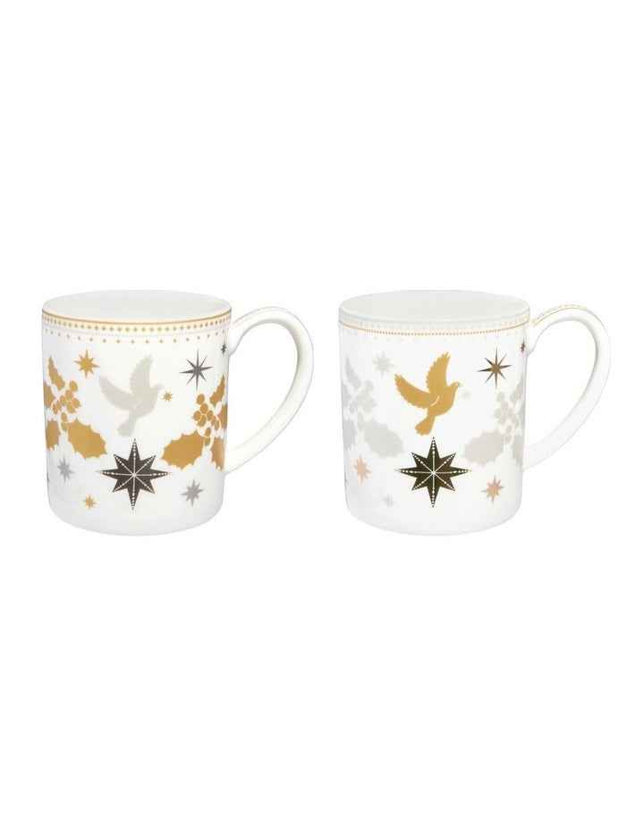 Christmas Mug 340ml Set of 2 in White