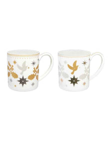 Christmas Mug 340ml Set of 2 in White