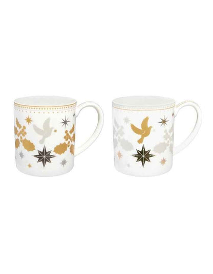 Christmas Mug 340ml Set of 2 in White