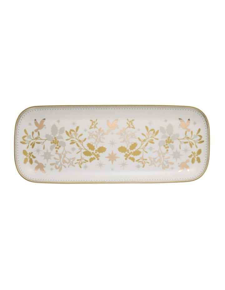 Christmas Oblong Platter 41x17cm in White