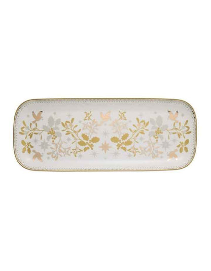 Christmas Oblong Platter 41x17cm in White