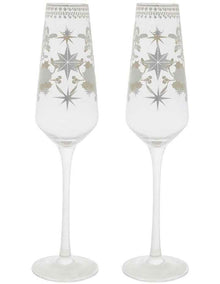 Prosecco Glass 240ml Set of 2 in Silver
