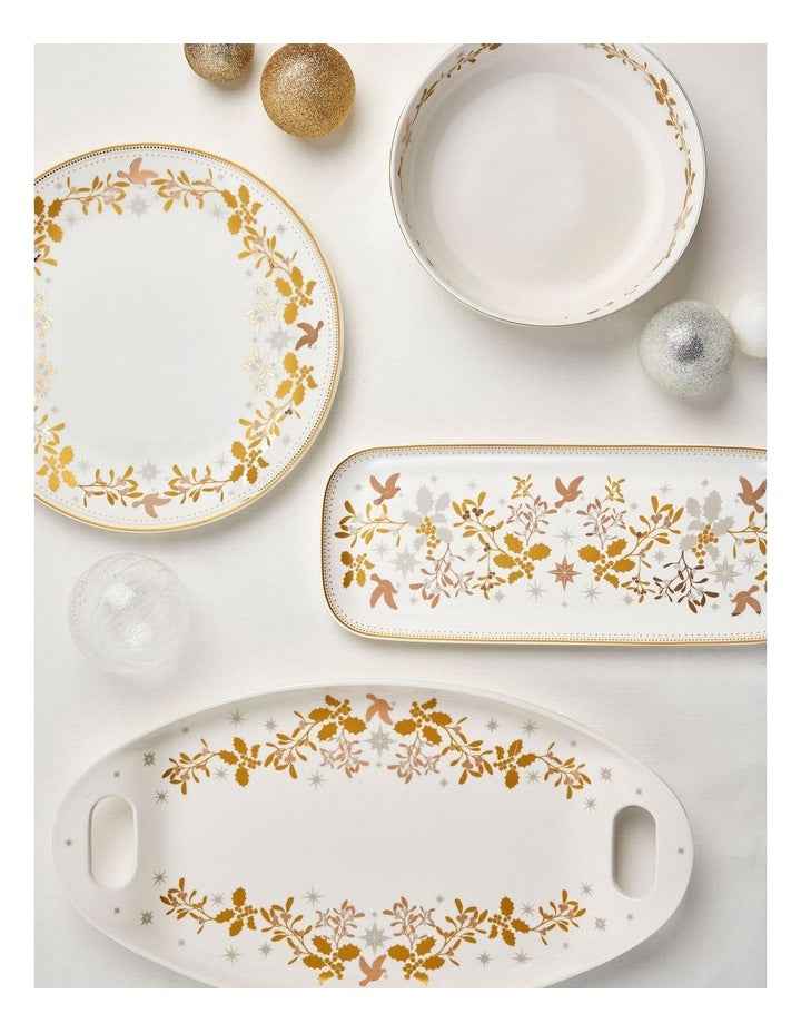 Christmas Serving Bowl 25x8cm in White