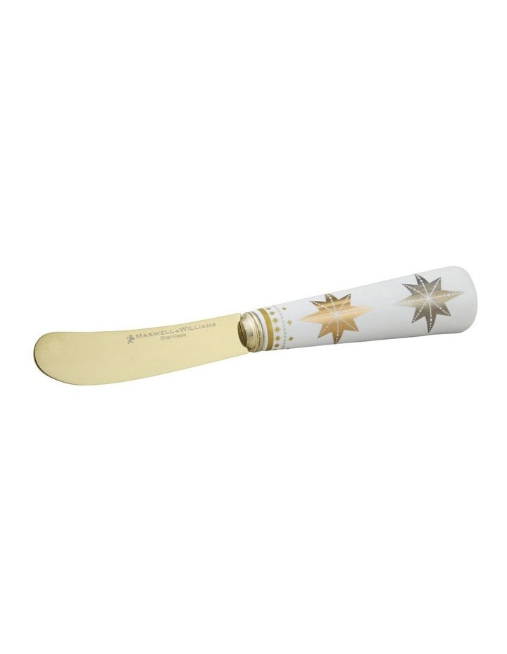 Christmas Spreader And Cheese Knife Set in White