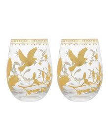 Stemless Wine Glass 550ml Set of 2 in Gold
