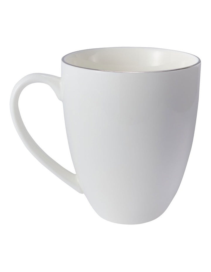 White Platinum Coupe Mug 390ml in Silver