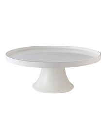 White Platinum Footed Cake Stand 30cm Gift Boxed in Silver