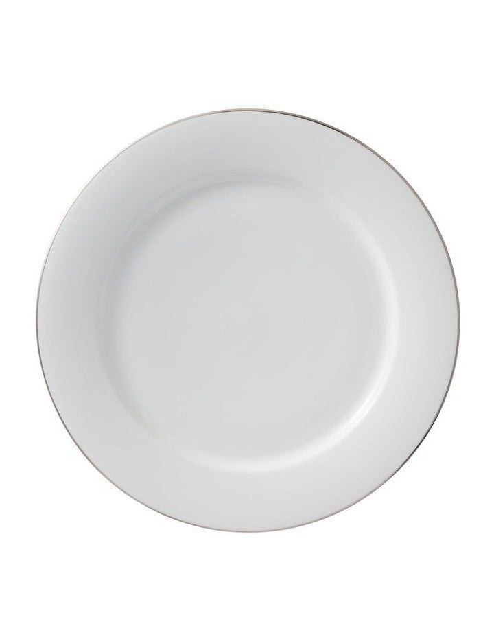 White Platinum Rim Charger Plate 31cm in Silver
