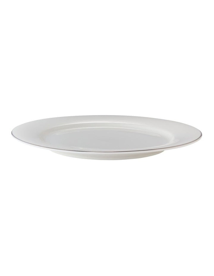 White Platinum Rim Charger Plate 31cm in Silver