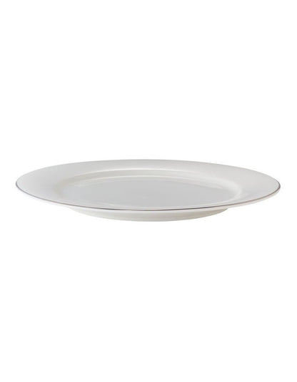 White Platinum Rim Charger Plate 31cm in Silver