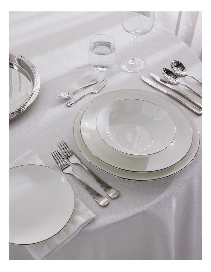 White Platinum Rim Charger Plate 31cm in Silver