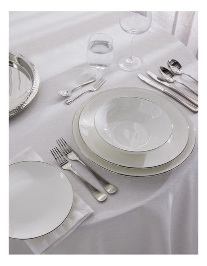 White Platinum Rim Charger Plate 31cm in Silver