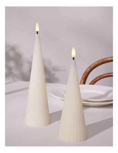 Let's Get Lit Linea LED Cone Candle 6.5x17cm Gift Boxed in Soy